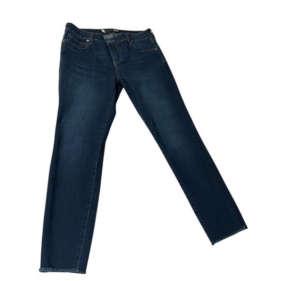 KUT FROM THE CLOTH Connie Ankle Skinny Size 6 Dark Blue Fringe Bottom Casual - Picture 9 of 12